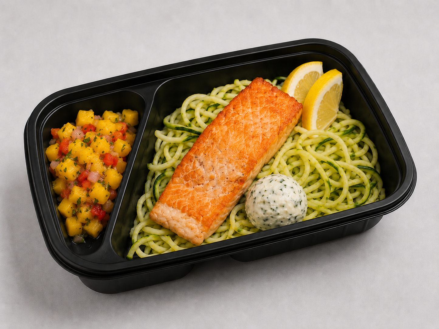 Grilled Salmon Zoodle Plate