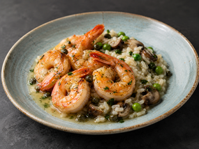 Jumbo Shrimp Scampi with Mushroom Risotto