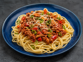 Turkey Bolognese with Parmigiano Pepper Sauce