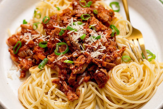 Turkey Bolognese w/ Parmigiano Pepper Sauce