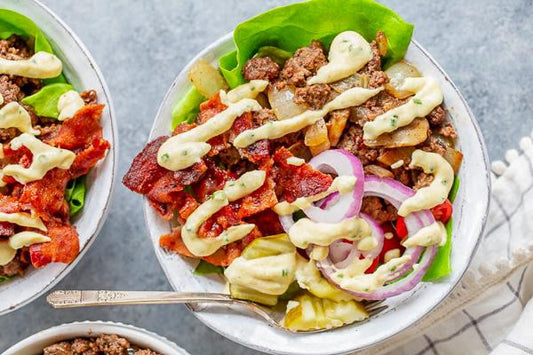Sriracha Ranch Keto-Paleo Burger Bowl