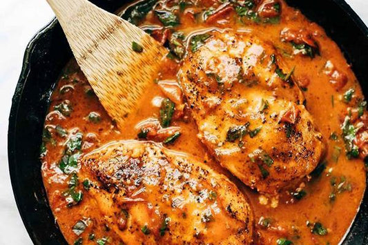 Garlic Basil Chicken & Roasted Sweet Potato