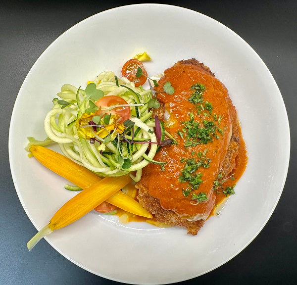 Chicken Parmesan w/ Zucchini Noodles - A low-carb version of the classic Italian dish 2