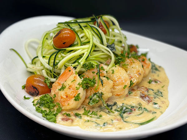 Creamy Tuscan Shrimp with Zucchini Noodles