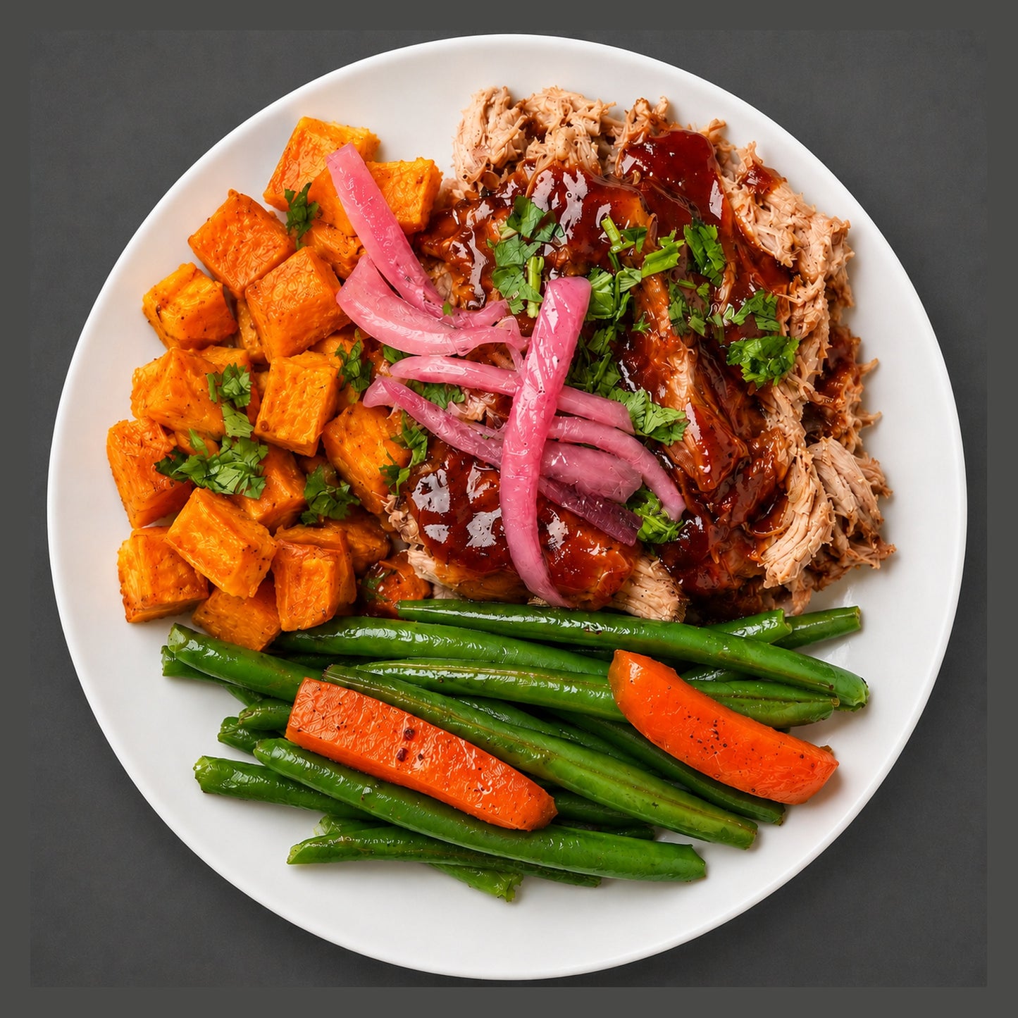 BBQ Pulled Pork with Sweet Potato