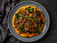 Barbacoa Beef with Roasted Yam Puree