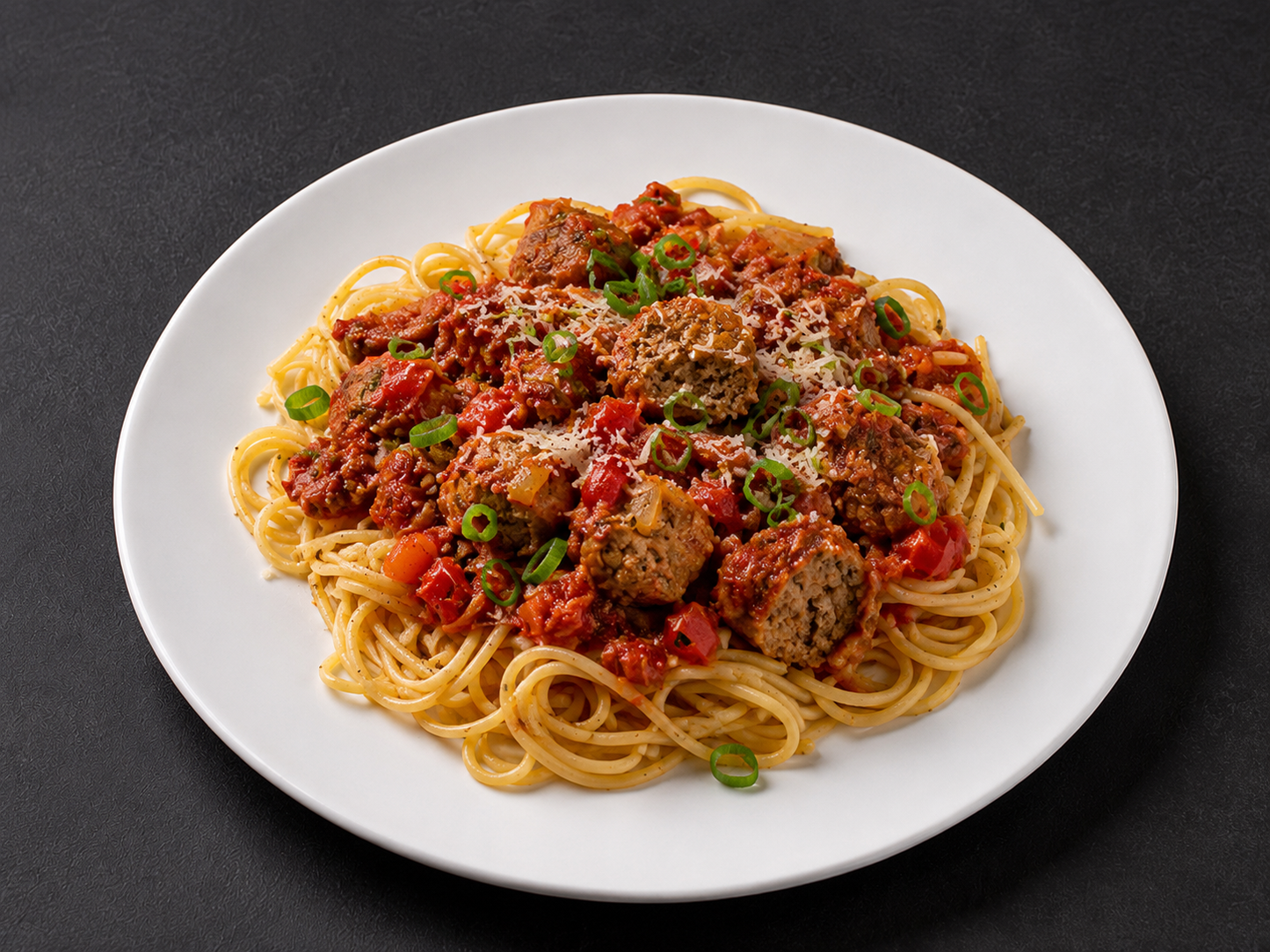 Bolognese Beef Meatballs w/ GF Spaghetti