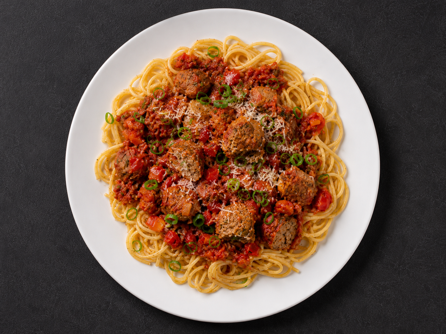 Bolognese Beef Meatballs w/ GF Spaghetti