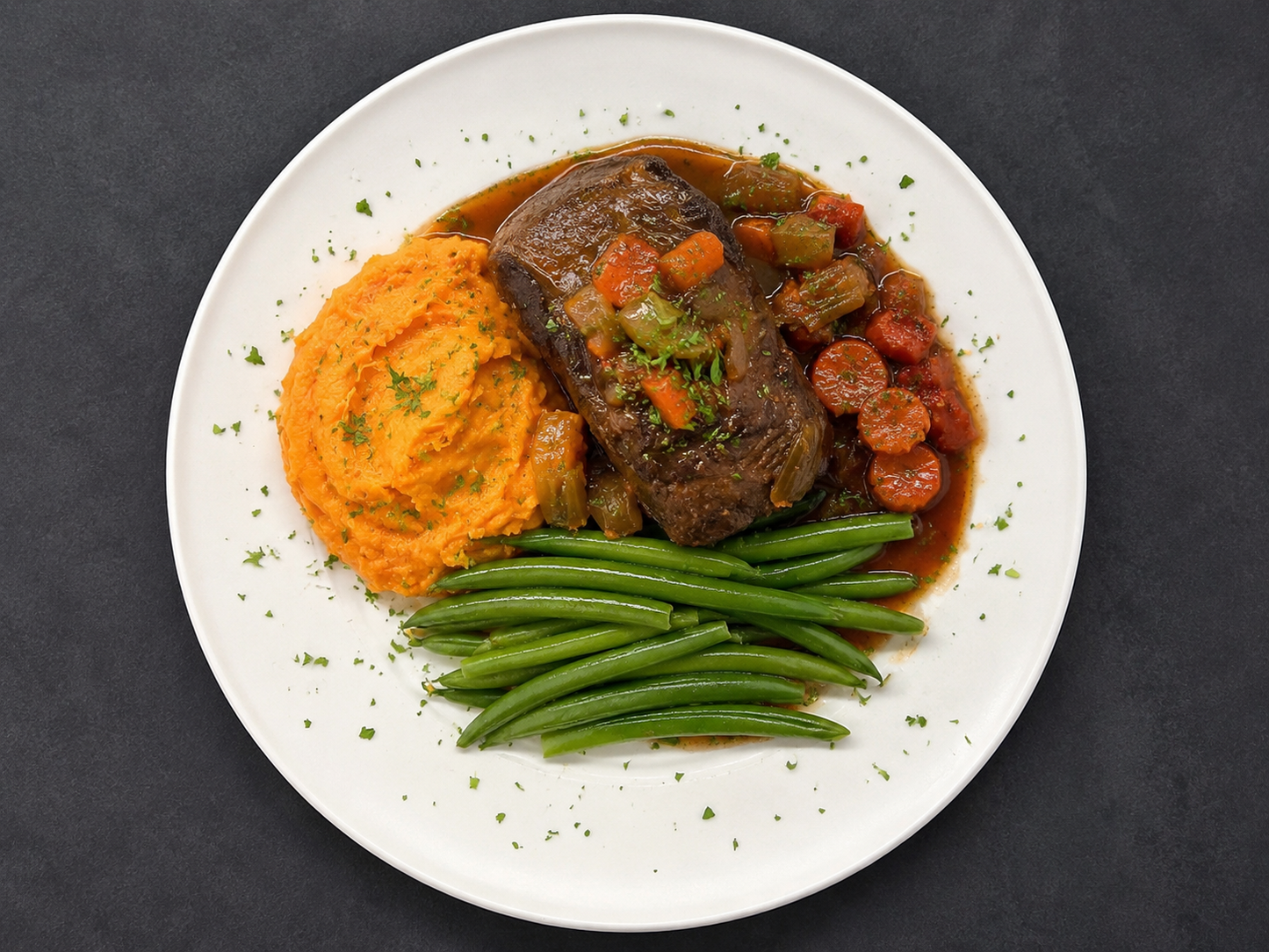 Braised Short Ribs with Sweet Potato Mash