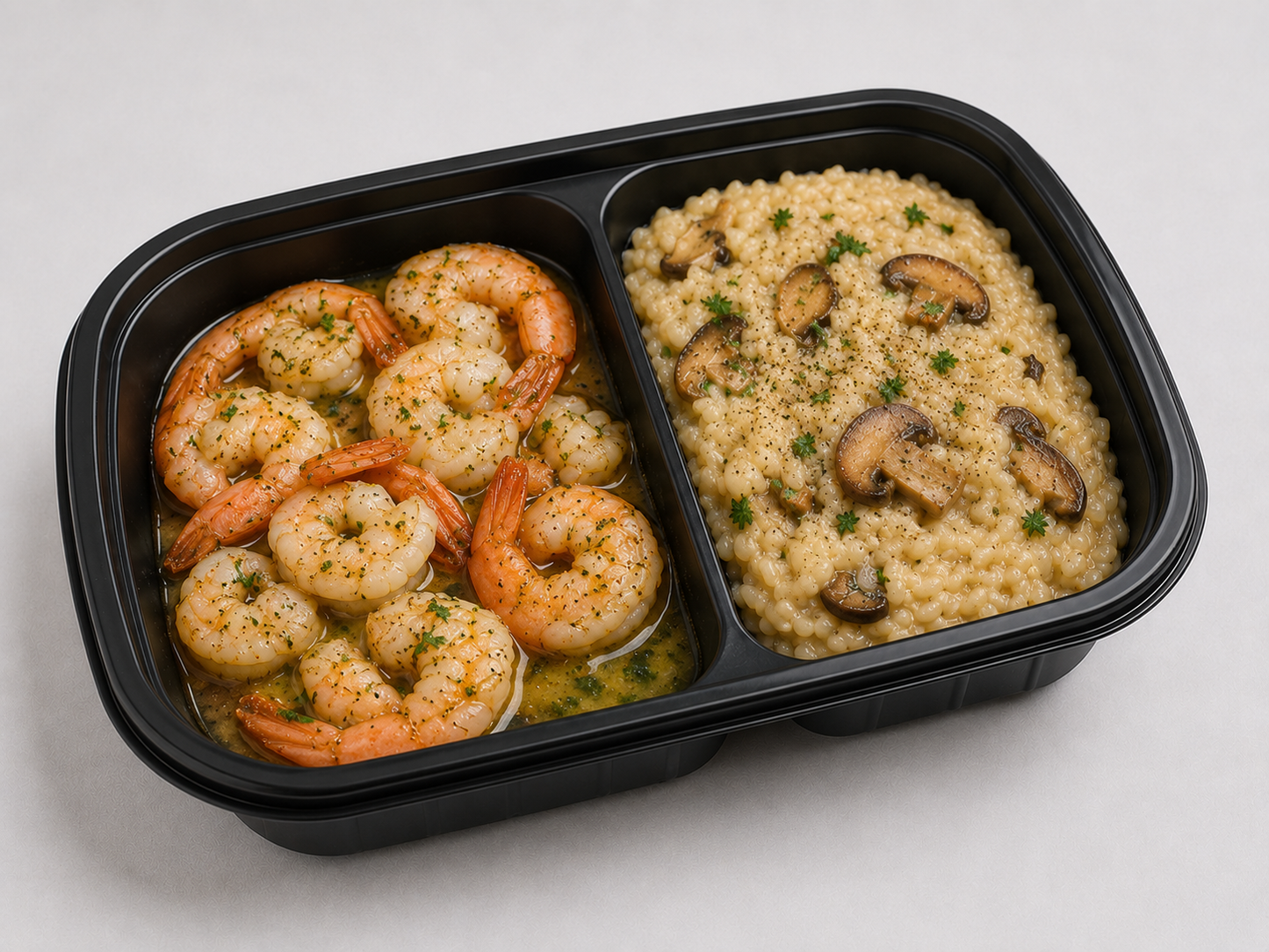 Jumbo Shrimp Scampi with Mushroom Risotto