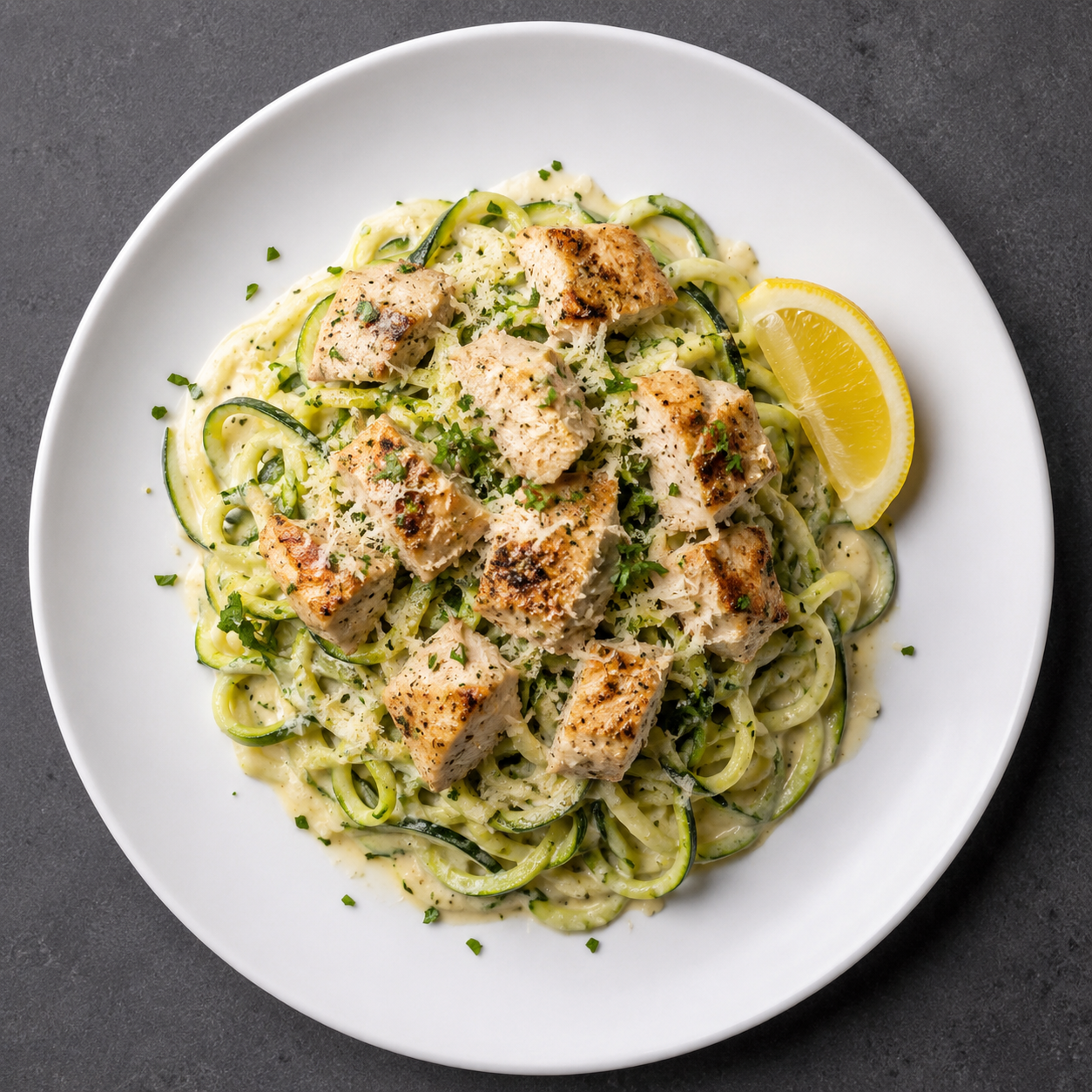 Low-Carb Chicken Alfredo & Zoodles