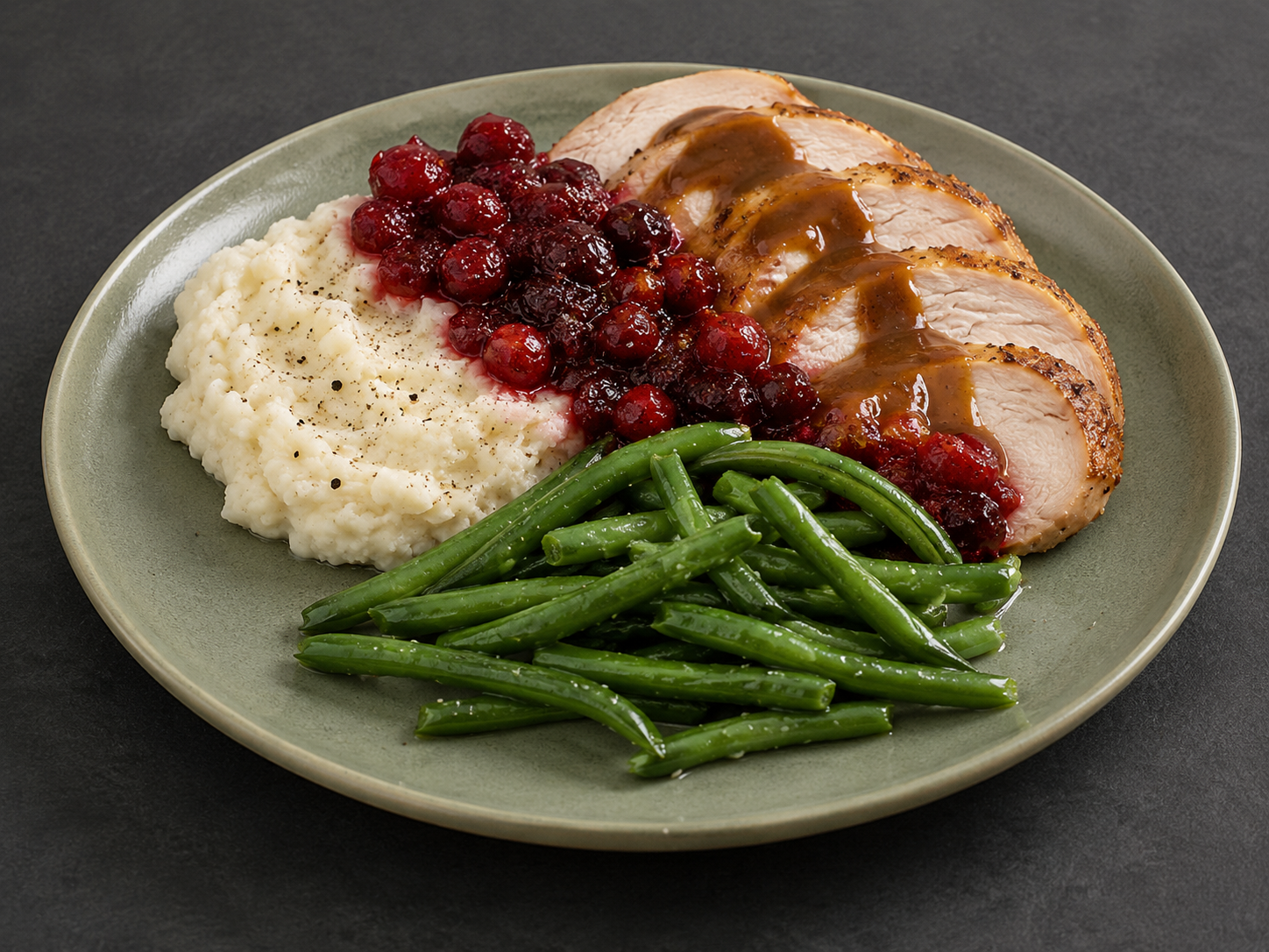 Oven-Roasted Turkey Breast with Rosemary Cauliflower Mash
