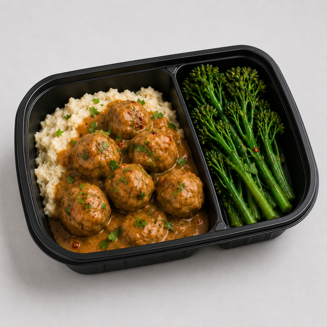 Thai Turkey Meatballs with Cauliflower Mash