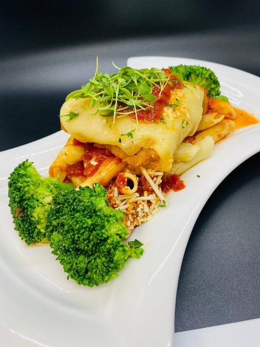 Chicken Parmesan & GF Penne Pasta 